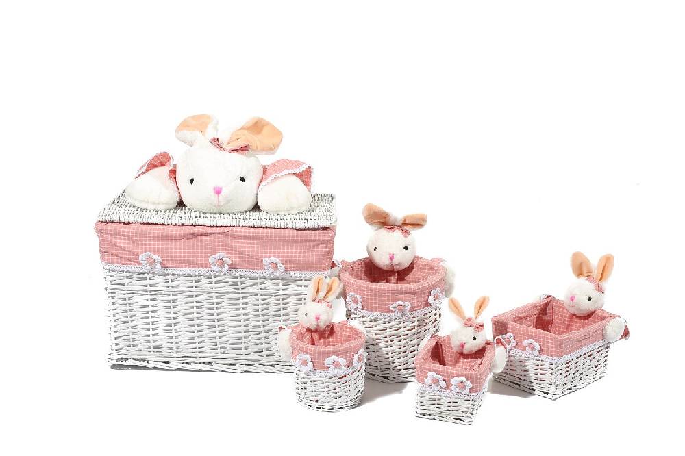 Kayoom Korb-Set Bunny 201 Pink / Weiß