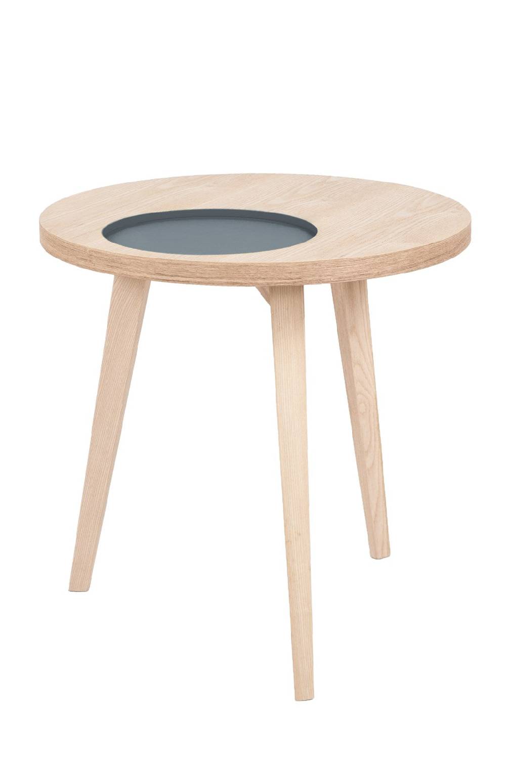 Kayoom Beistelltisch mit Relief (rund) - Beistelltisch Addison I Esche / Grau Fabrikladen