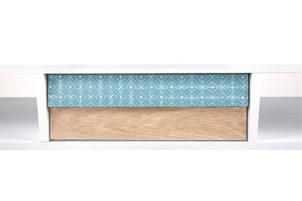Kayoom Konsolentisch Megan Weiß / Blau / Holz 50% Rabatt für begrenzte Zeit