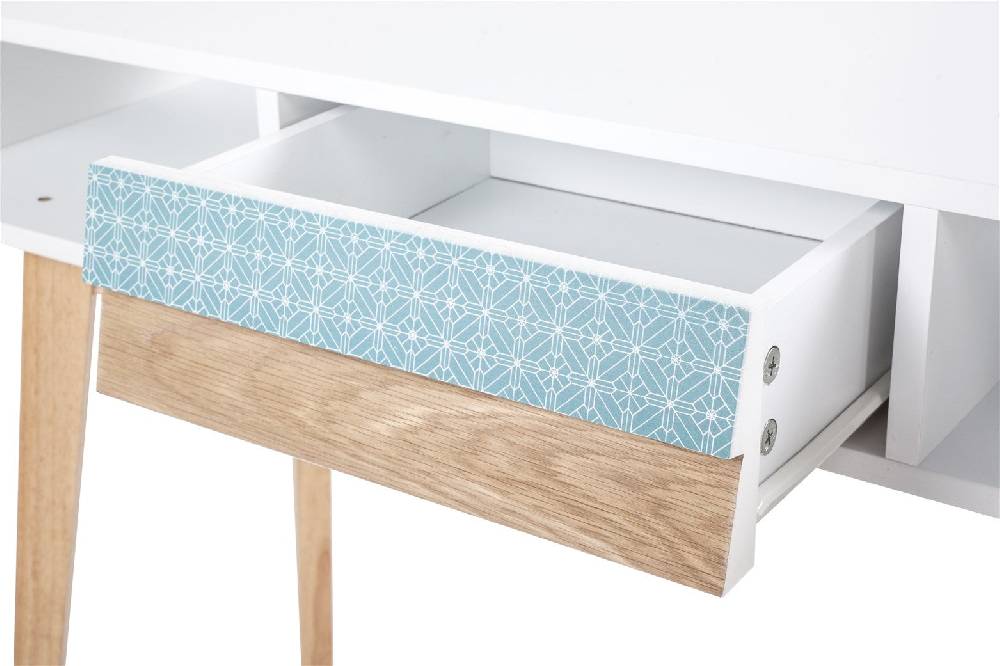 Kayoom Konsolentisch Megan Weiß / Blau / Holz 50% Rabatt für begrenzte Zeit