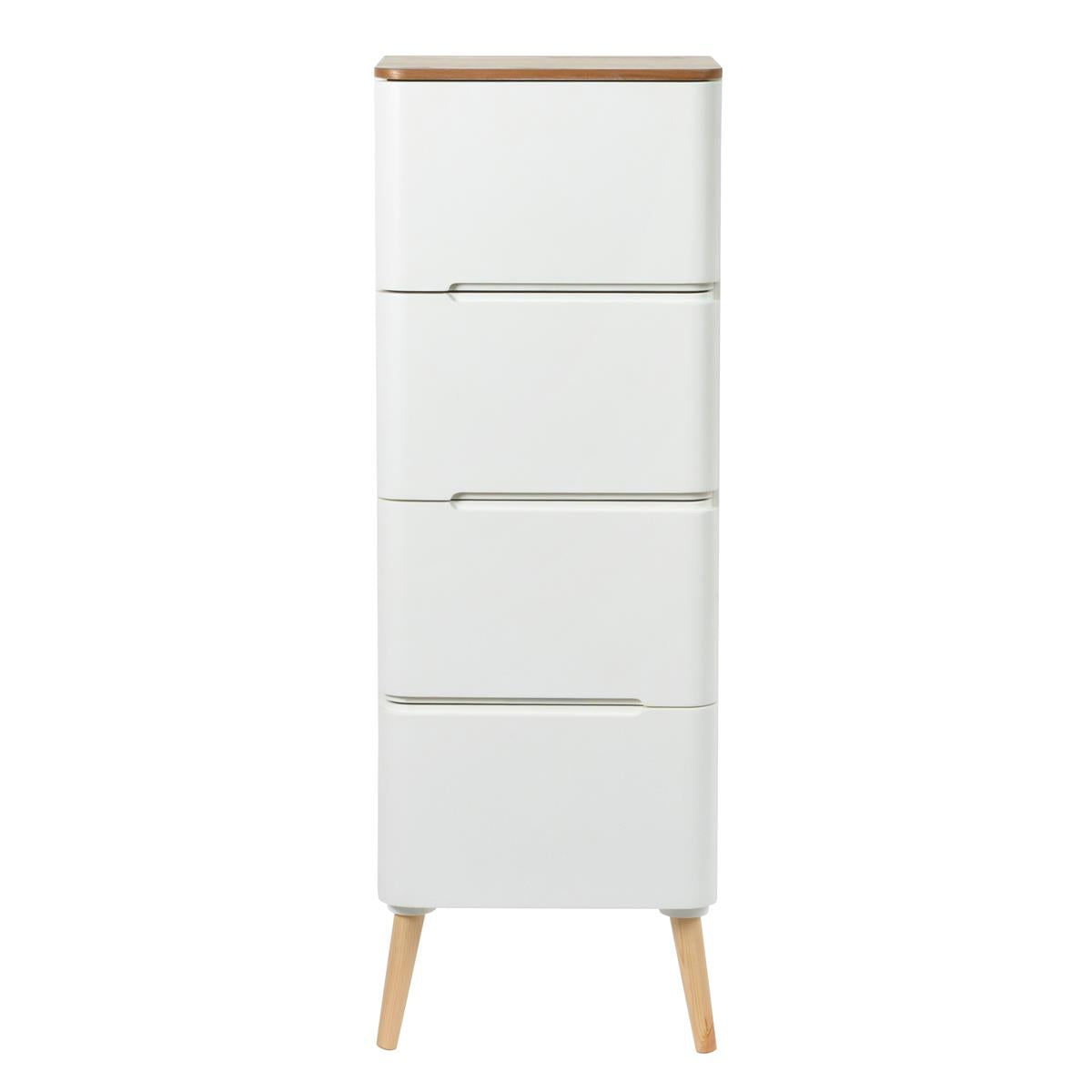 Kayoom Schubladenschrank - Ausziehkommode Madison 610 Weiß / Naturell Rabatte dieses Monats