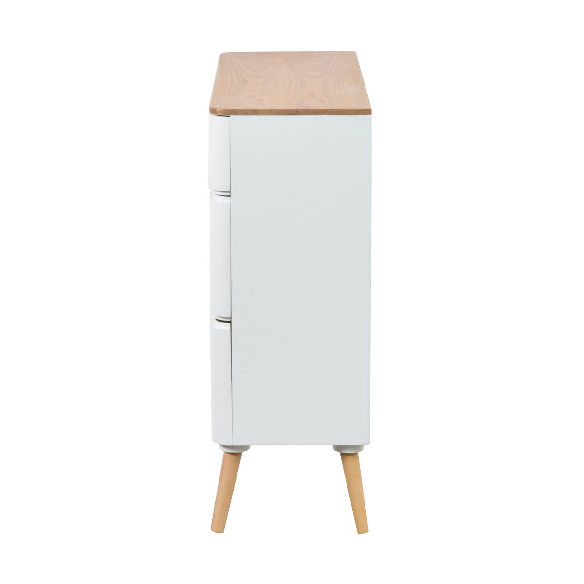 Kayoom Schubladenschrank - Ausziehkommode Madison 610 Weiß / Naturell Rabatte dieses Monats