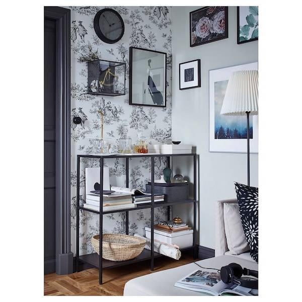VITTSJÖ Regal, schwarzbraun/Glas, Bis zu 50% Rabatt