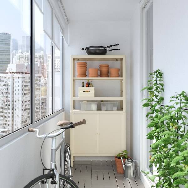 KOLBJÖRN Regal mit Schrank, beige, Outlet