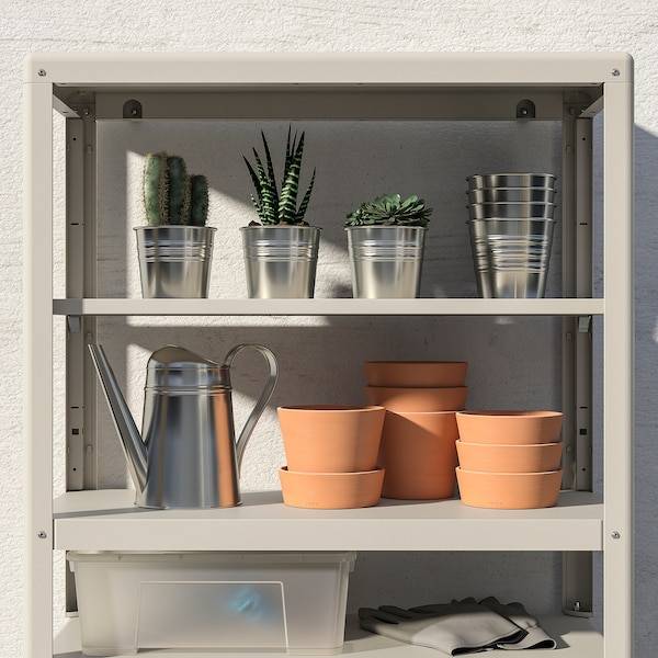 KOLBJÖRN Regal mit Schrank, beige, Outlet