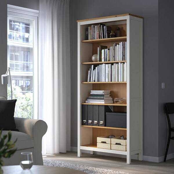 HEMNES Bücherregal, weiß gebeizt/hellbraun, Günstig kaufen
