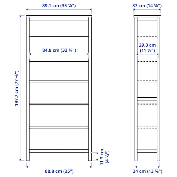 HEMNES Bücherregal, weiß gebeizt/hellbraun, Günstig kaufen