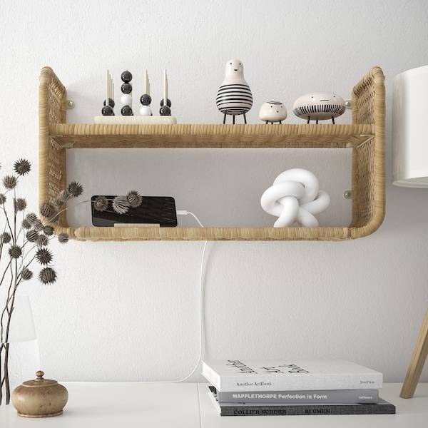 FRYKSÅS Wandregal, Rattan, Lagerräumung