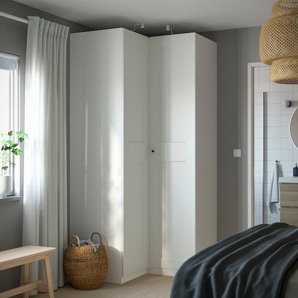 PAX / GRIMO Eckkleiderschrank, weiß/weiß, Discount Store für neue Produkte
