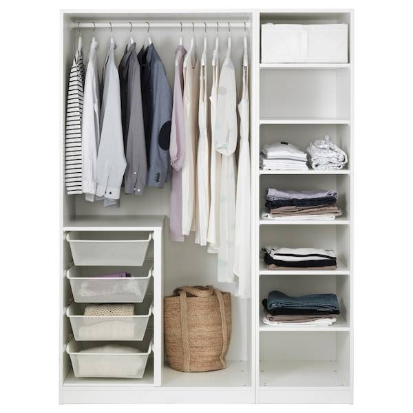 PAX / BERGSBO Kleiderschrank, weiß/weiß, Fabrikladen