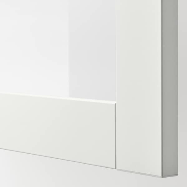 BESTÅ Vitrine, weiß/Lappviken Klarglas weiß, Outlet