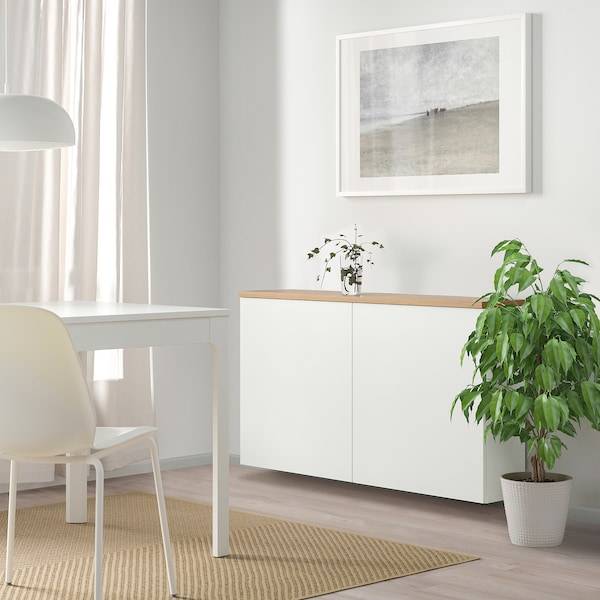 BESTÅ Schrankkombination für Wandmontage, weiß Lappviken/Eichenfurnier, Blitzverkäufe