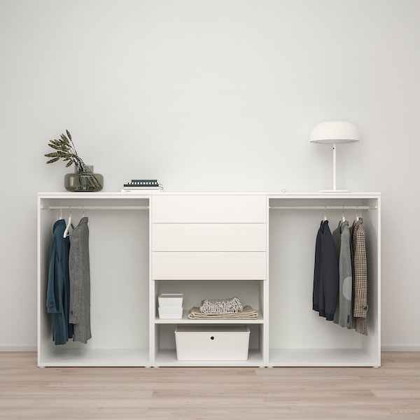 PLATSA Kleiderschr m 4 Türen+3 Schubl., weiß FONNES weiß/SANNIDAL weiß, Preisnachlass