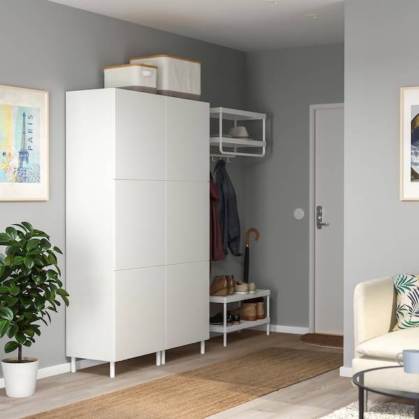 PLATSA Kleiderschrank mit 6 Türen, weiß/Fonnes weiß, Saisonschlussverkauf