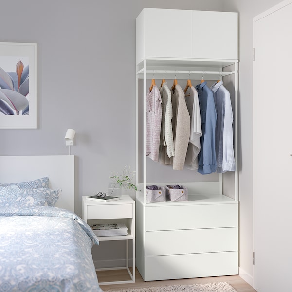PLATSA Kleiderschrank m 2 Türen+3Schubl., weiß/Fonnes weiß, Black Friday