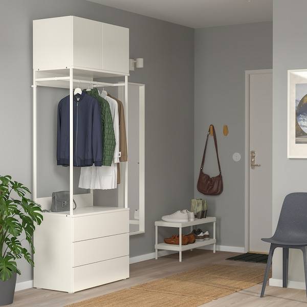 PLATSA Kleiderschrank m 2 Türen+3Schubl., weiß/Fonnes weiß, Black Friday