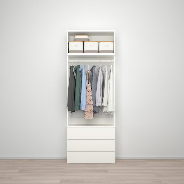 PLATSA Kleiderschrank m 2 Türen+3Schubl., weiß/Fonnes weiß, Black Friday