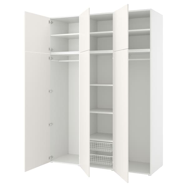 PLATSA Kleiderschrank mit 6 Türen, weiß/Fonnes weiß, Weihnachtsangebot