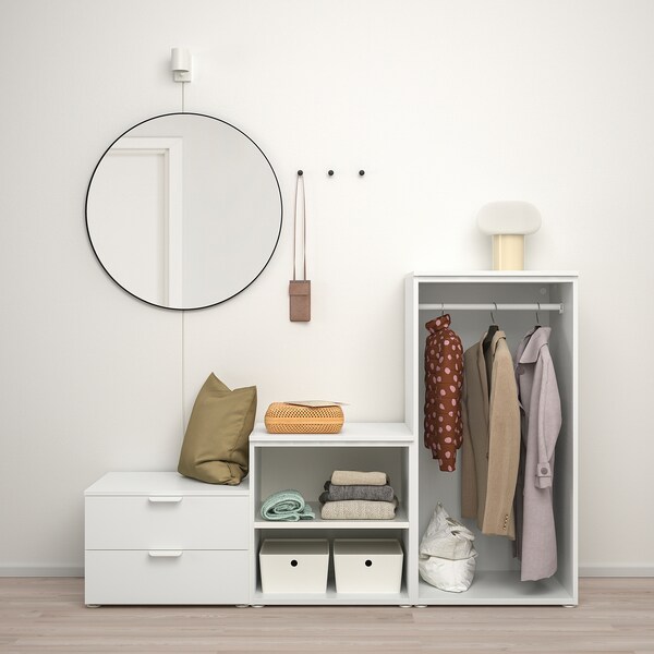 PLATSA Kleiderschrank m 2 Türen+2Schubl., weiß/Fonnes weiß, Osterangebot