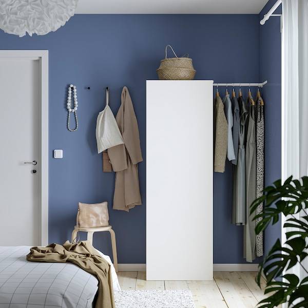 PLATSA Kleiderschrank mit Tür, weiß/Fonnes weiß, Lagerräumung