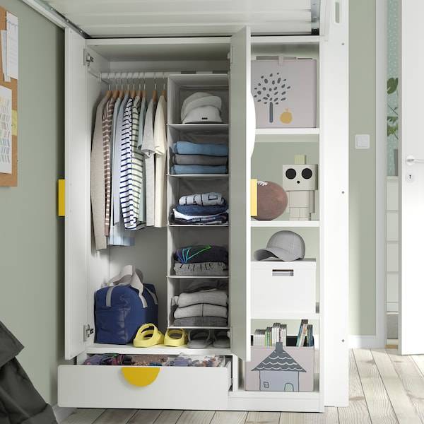 SMÅSTAD Hochbett, weiß blassrosa/mit Schreibtisch 3 Schubladen, Weihnachtsangebot