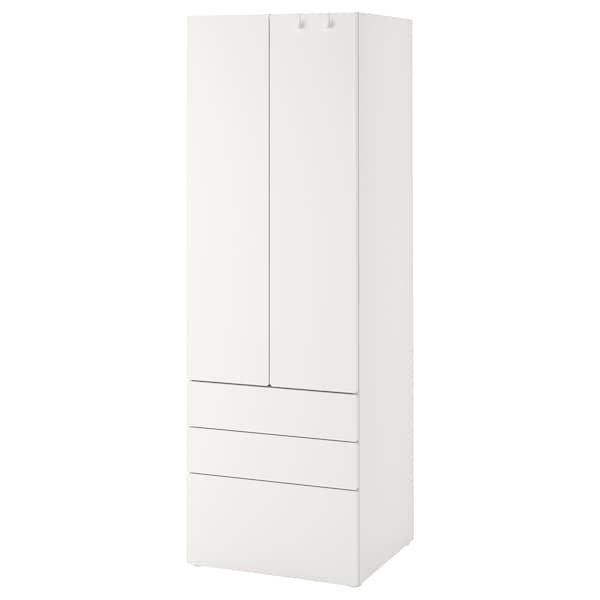 SMÅSTAD / PLATSA Kleiderschrank, weiß weiß/3 Schubladen, Lagerräumung