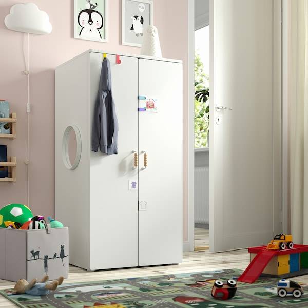 SMÅSTAD / PLATSA Kleiderschrank, weiß weiß/mit 3 Böden, Neuheiten