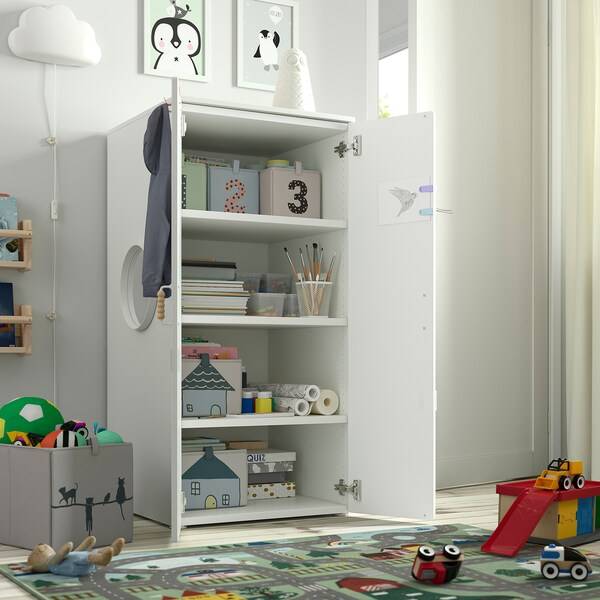 SMÅSTAD / PLATSA Kleiderschrank, weiß weiß/mit 3 Böden, Neuheiten