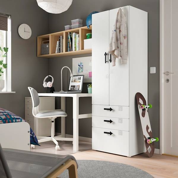 SMÅSTAD / PLATSA Kleiderschrank, weiß weiß/3 Schubladen, Bestseller