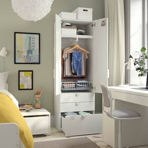 SMÅSTAD / PLATSA Kleiderschrank, weiß weiß/3 Schubladen, Bestseller