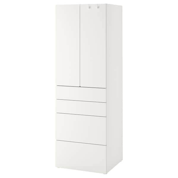 SMÅSTAD / PLATSA Kleiderschrank, weiß weiß/4 Schubladen, Räumungsverkauf