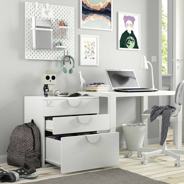 SMÅSTAD / PLATSA Kommode mit 3 Schubladen, weiß/weiß, Tägliche Deals