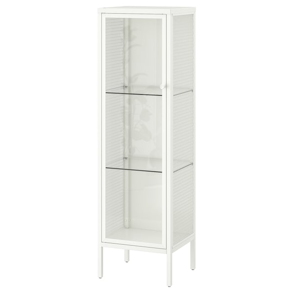 BAGGEBO Schrank mit Vitrinentüren, Metall/weiß, Kostenloser Versand international