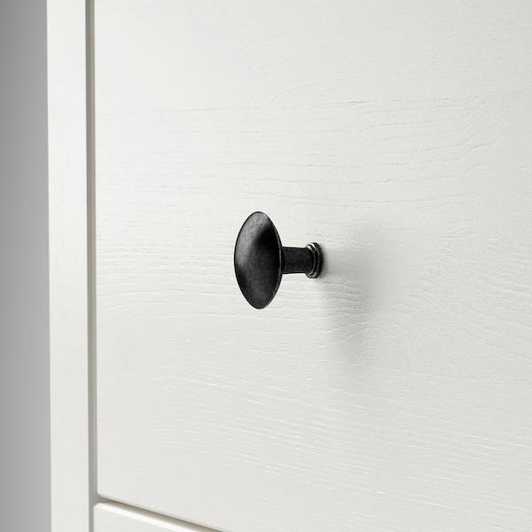 HEMNES Vitrine mit 3 Schubladen, weiß gebeizt/hellbraun, Speichern exportieren