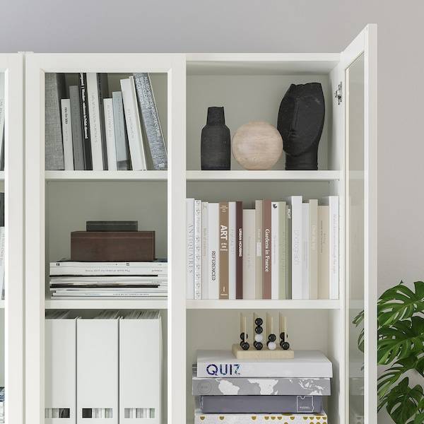 BILLY / OXBERG Bücherregal mit Paneel-/Vitrtüren, weiß/Glas, Online