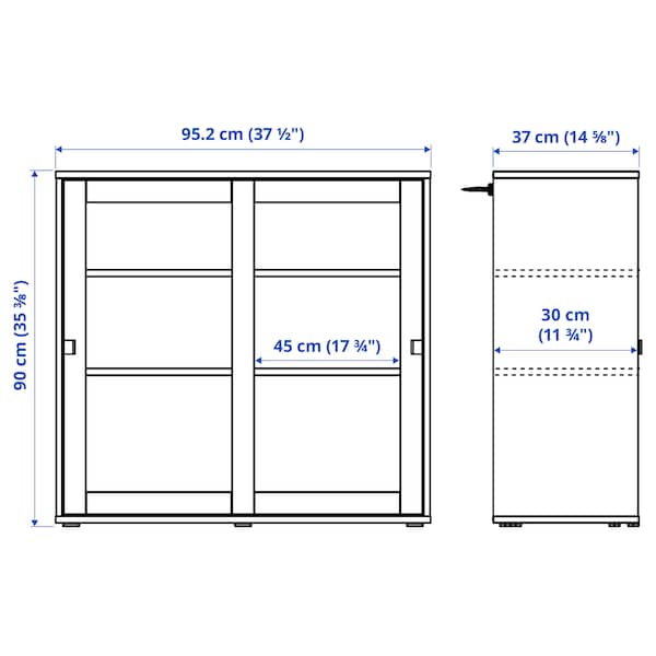 VIHALS Vitrine mit Schiebetüren, weiß, Outlet