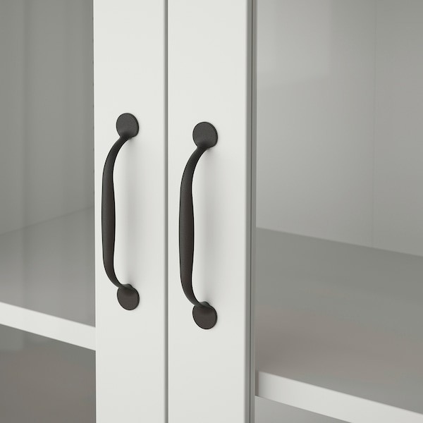 SKRUVBY Schrank mit Vitrinentüren, weiß, im Angebot