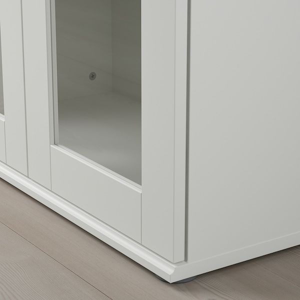 SKRUVBY Schrank mit Vitrinentüren, weiß, im Angebot