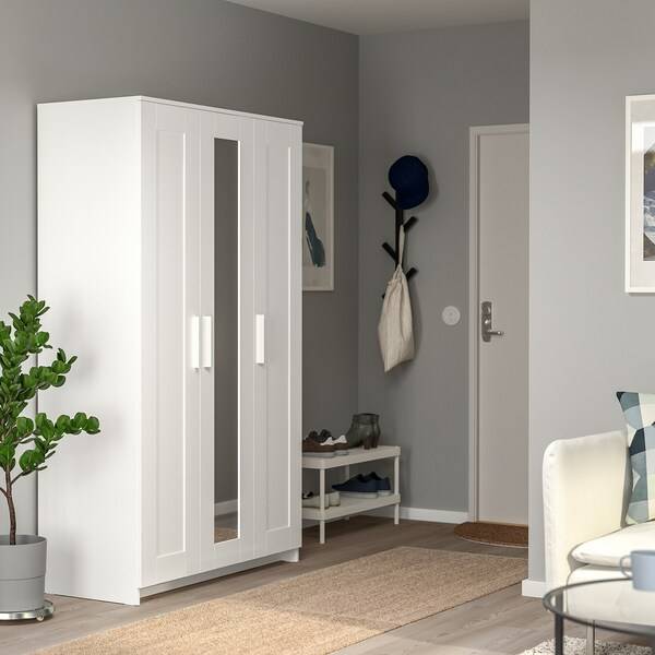 BRIMNES Kleiderschrank 3-türig, weiß, Blitzverkäufe