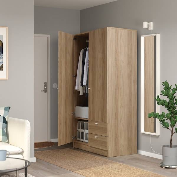 VILHATTEN Kleiderschrank m 2 Türen+2Schubl., Eichenachbildung, Online Shopping