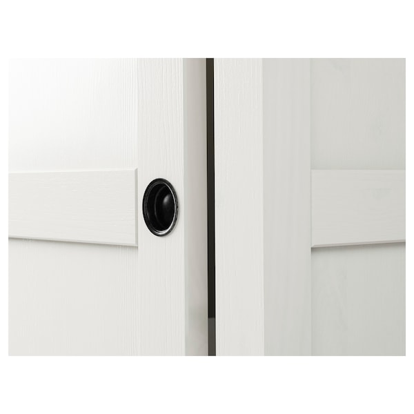 HEMNES Kleiderschrank mit 2 Schiebetüren, weiß gebeizt, Preisnachlass