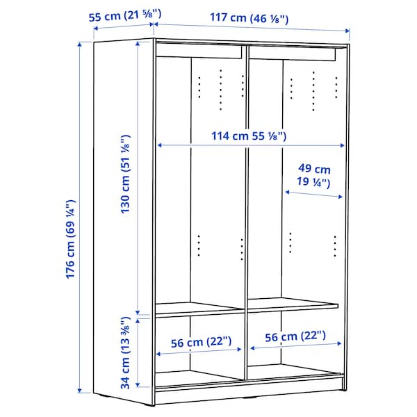 RAKKESTAD Kleiderschrank mit Schiebetüren, schwarzbraun, Black Friday
