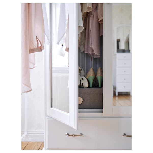 TYSSEDAL Kleiderschrank, weiß/Spiegelglas, Muttertagsangebot