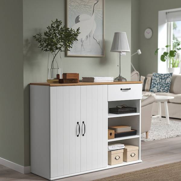 SKRUVBY Sideboard, weiß, Kauf eins, bekomm eins gratis