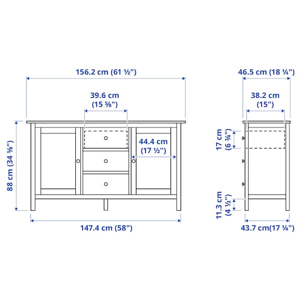 HEMNES Sideboard, weiß gebeizt/hellbraun, Riesige Ersparnisse