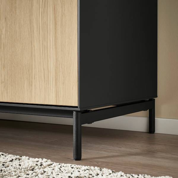 BOASTAD Sideboard, schwarz/Eichenfurnier, VIP-Rabatte