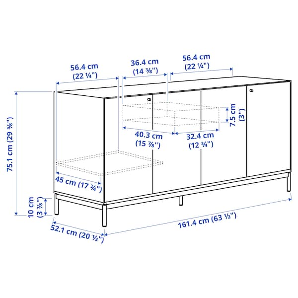 BOASTAD Sideboard, schwarz/Eichenfurnier, VIP-Rabatte
