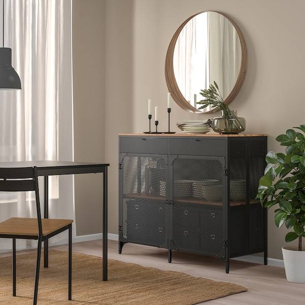 FJÄLLBO Sideboard, schwarz Kostenlose Rückgabe