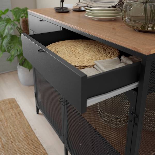 FJÄLLBO Sideboard, schwarz Kostenlose Rückgabe