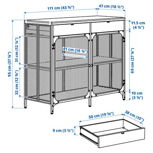 FJÄLLBO Sideboard, schwarz Kostenlose Rückgabe